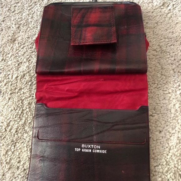 Vintage BUXTON‎ Wallet Burgundy Maroon Top Grain Cowhide Leather - Picture 10 of 15